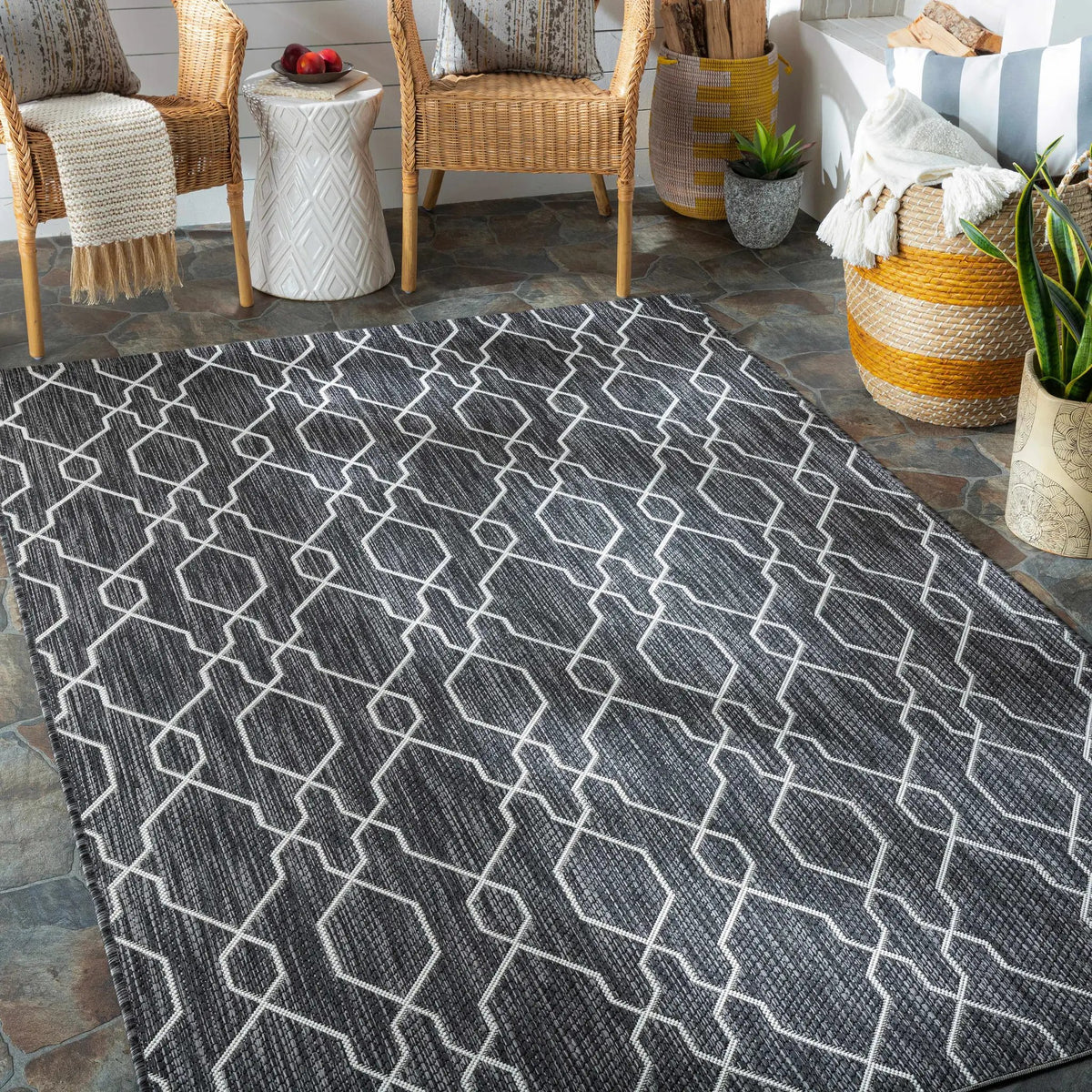 Naco Outdoor Area Rug - Clearance, installed in a room