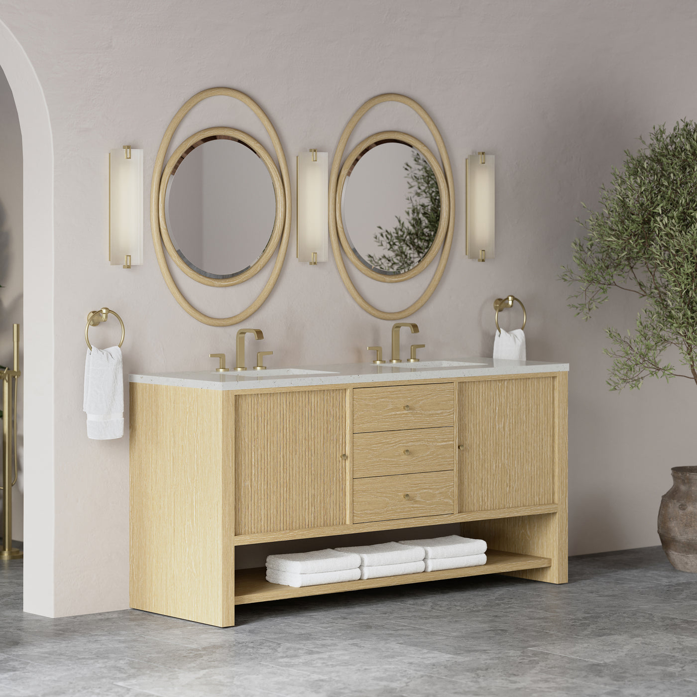James Martin Marigot 72" Double Bathroom Vanity, Sunwashed Oak, view 30