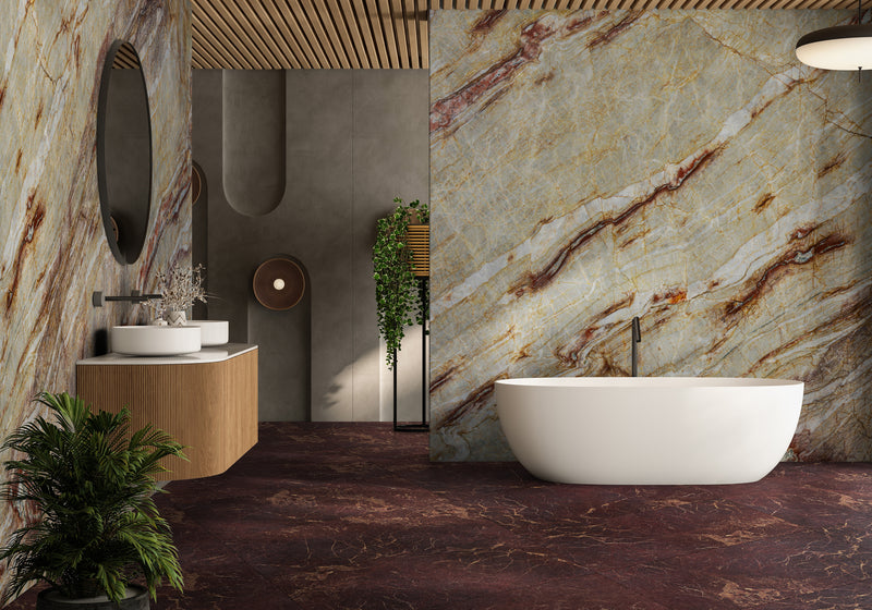 Nacarado Polished Quartzite Slab Random room scene 3