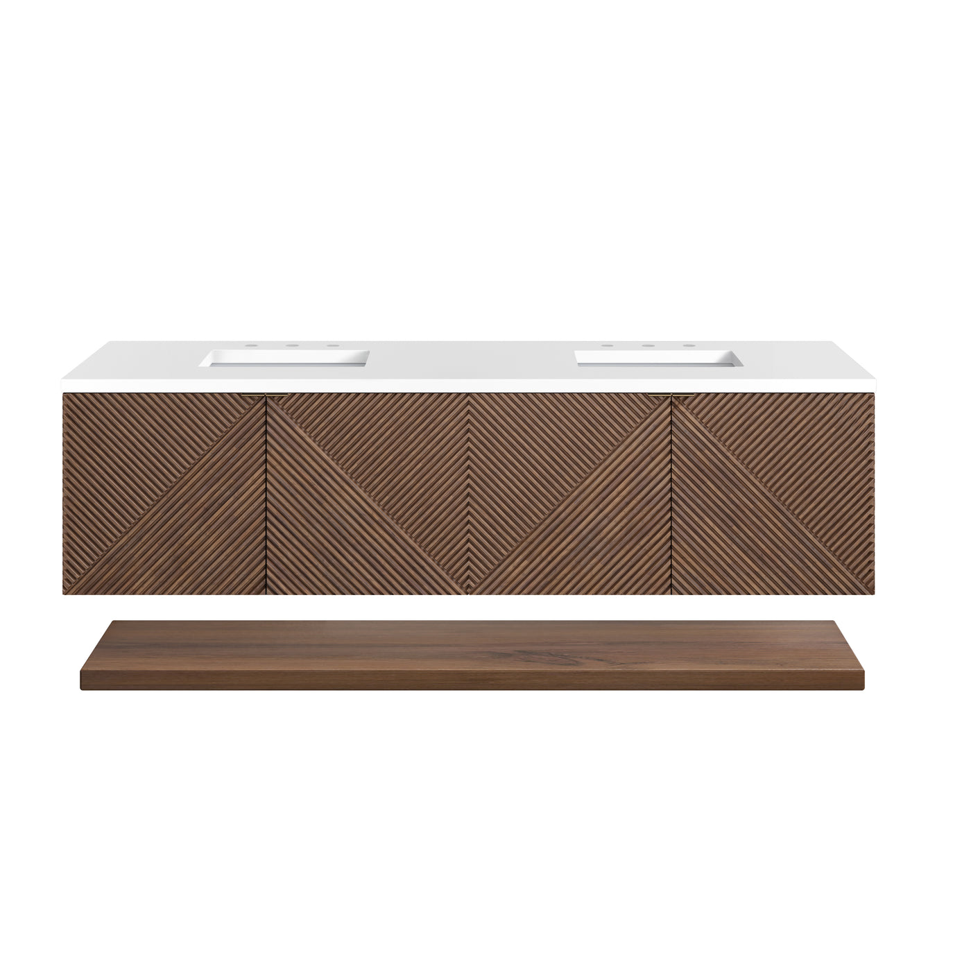 James Martin Marcello 72" Floating Double Bathroom Vanity, Chestnut, view 34