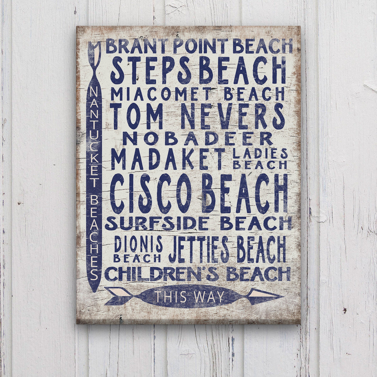 Vintage Nantucket Beaches Sign | Cisco Steps Madaket Surfside Beaches, photo 2 of 8