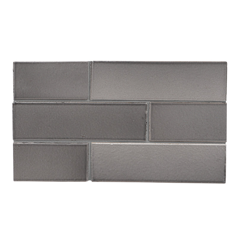 Nantucket Gray Glossy Thin Brick Tiles 2 1/8x7 1/2 Thin Brick Glossy 4x8 Tiles