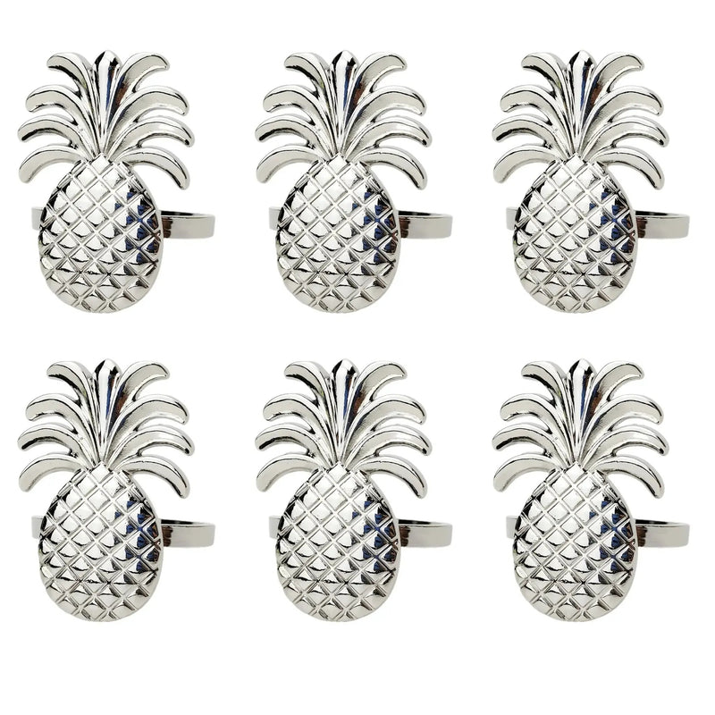 Napkin Rings - Golden Zinc Alloy Pineapple by House Of Avana