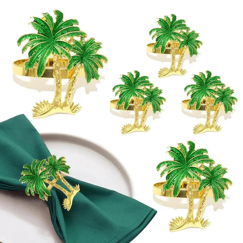 Napkin Rings - Hawaiian Coconut Tree Wooden Set by House Of Avana