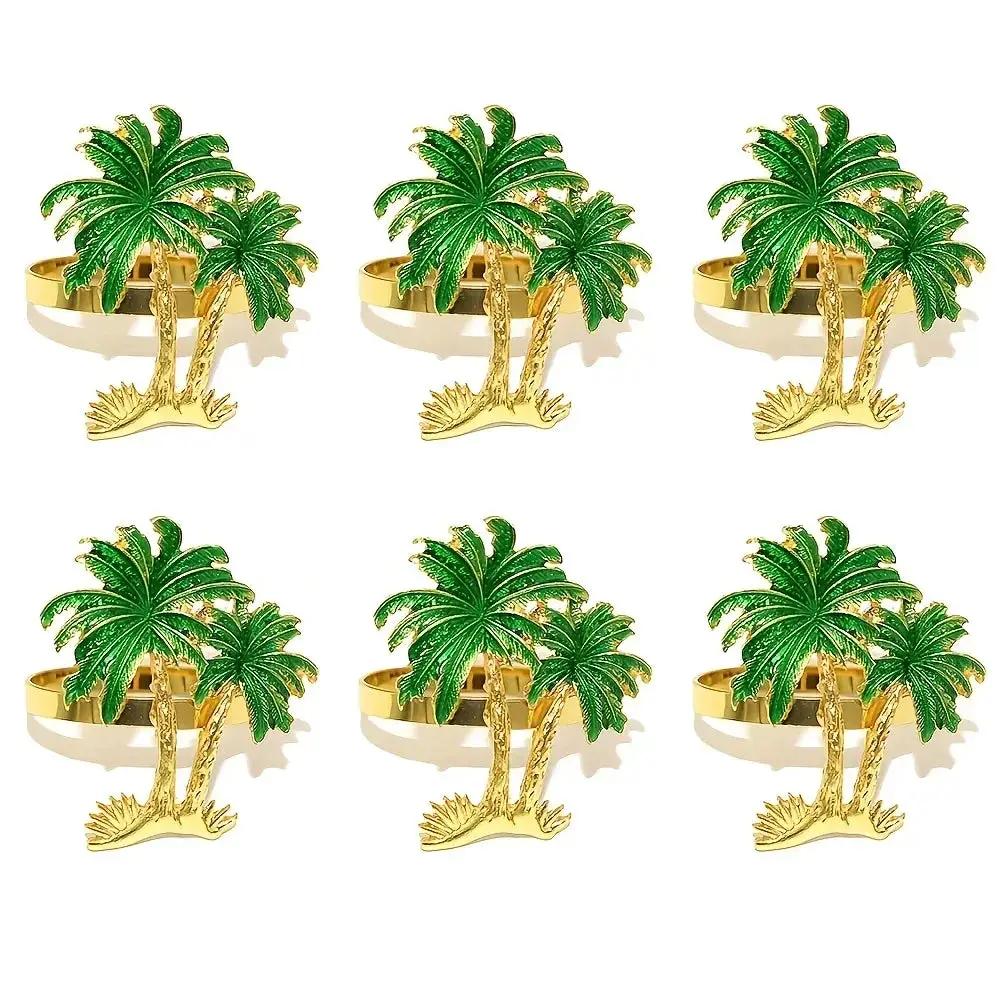 Napkin Rings - Hawaiian Coconut Tree Wooden Set by House Of Avana