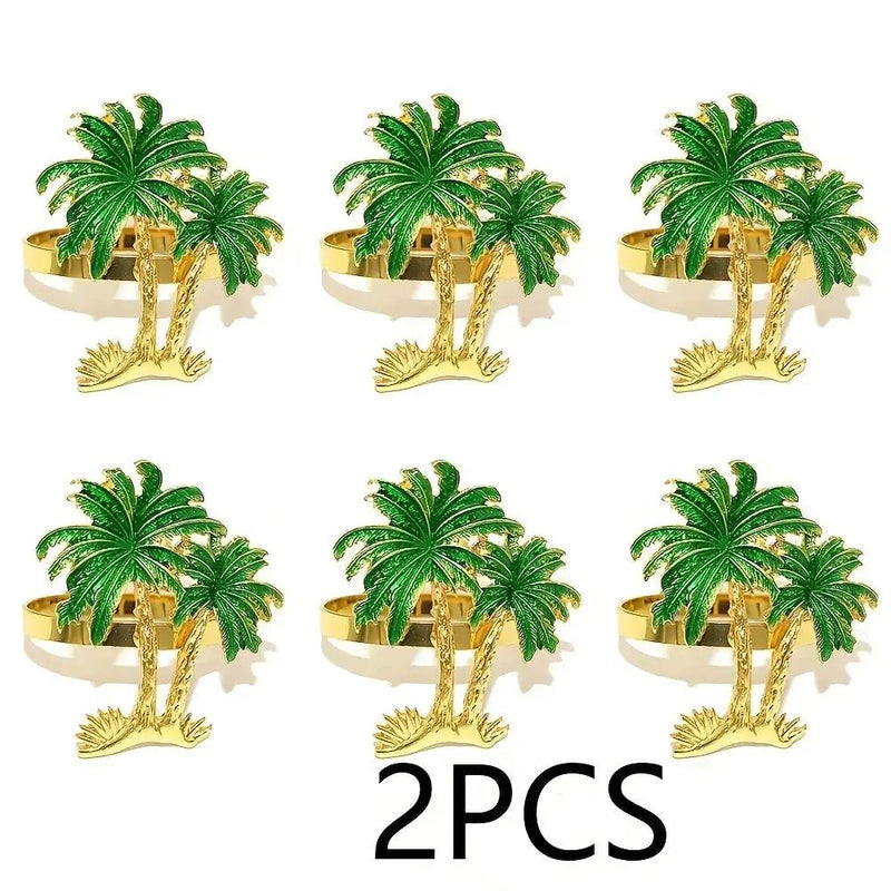 Napkin Rings - Hawaiian Coconut Tree Wooden Set by House Of Avana