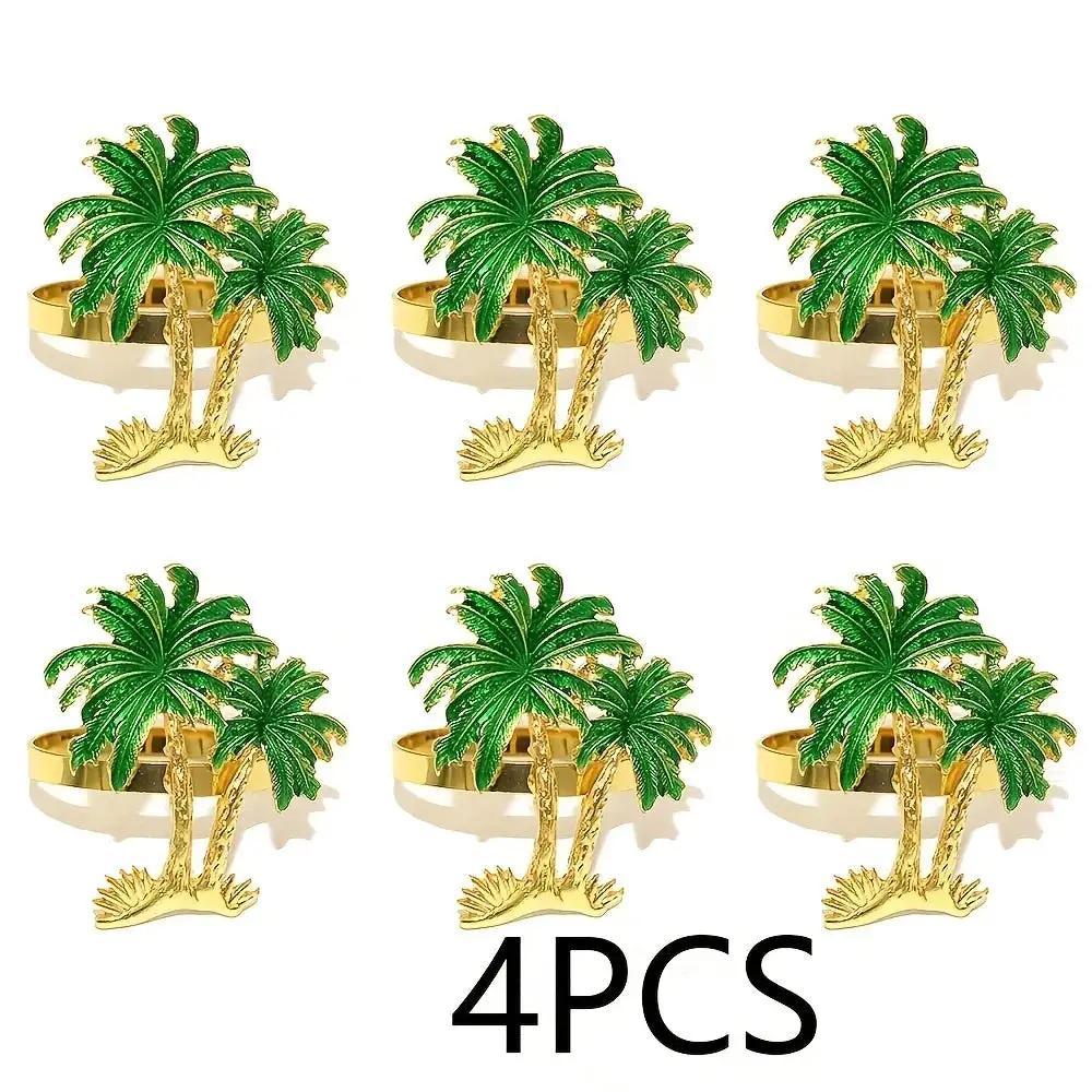 Napkin Rings - Hawaiian Coconut Tree Wooden Set by House Of Avana