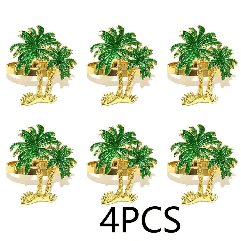 Napkin Rings - Hawaiian Coconut Tree Wooden Set by House Of Avana