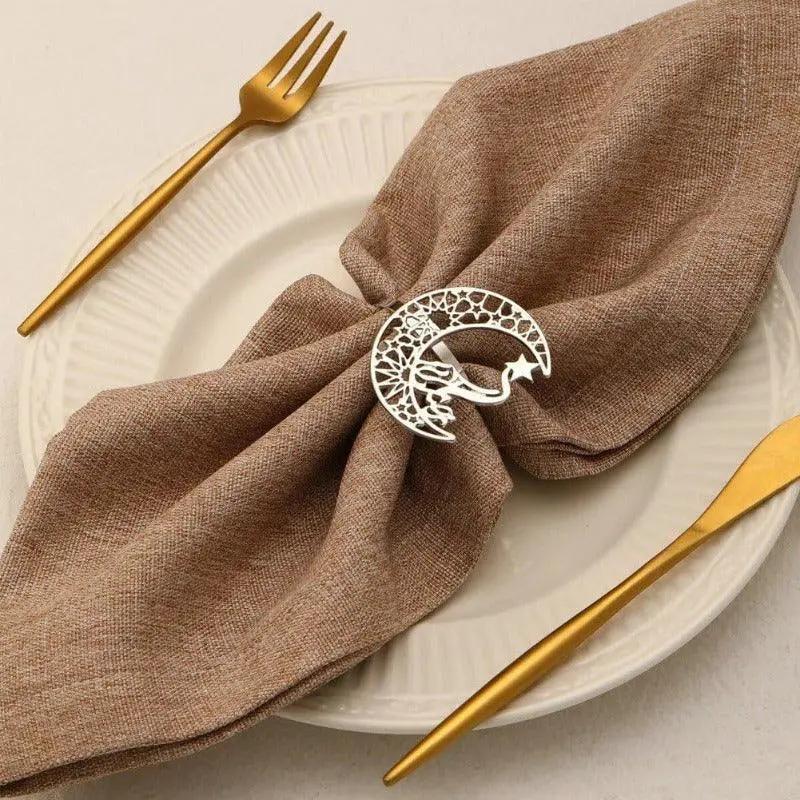 Napkin Rings - Moon Shaped Metal by House Of Avana