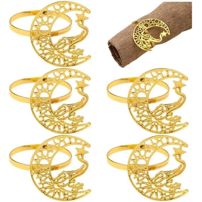 Napkin Rings - Moon Shaped Metal by House Of Avana