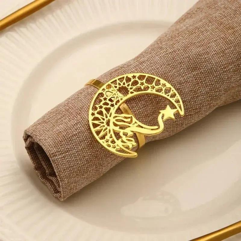 Napkin Rings - Moon Shaped Metal by House Of Avana