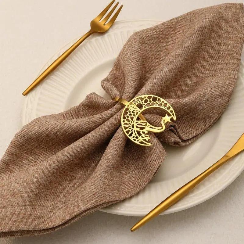 Napkin Rings - Moon Shaped Metal by House Of Avana