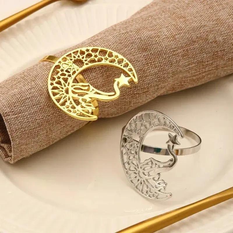 Napkin Rings - Moon Shaped Metal by House Of Avana