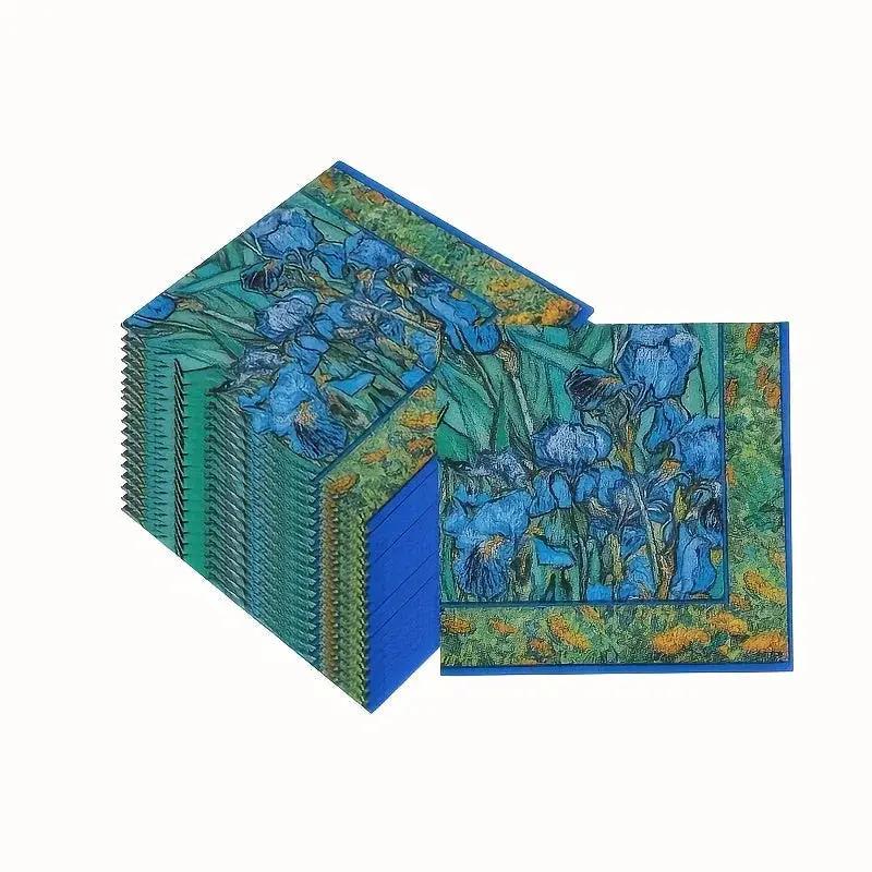 Napkins - Decorative Van Irises 6.5x6.5 by House Of Avana