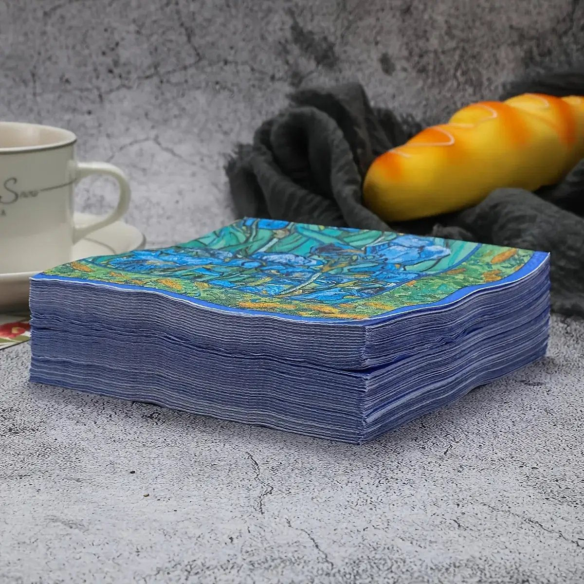 Napkins - Decorative Van Irises 6.5x6.5 by House Of Avana