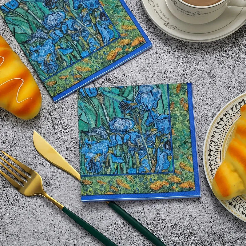 Napkins - Decorative Van Irises 6.5x6.5 by House Of Avana