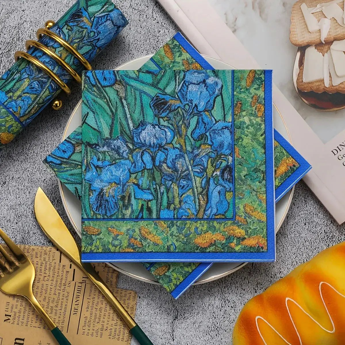 Napkins - Decorative Van Irises 6.5x6.5 by House Of Avana