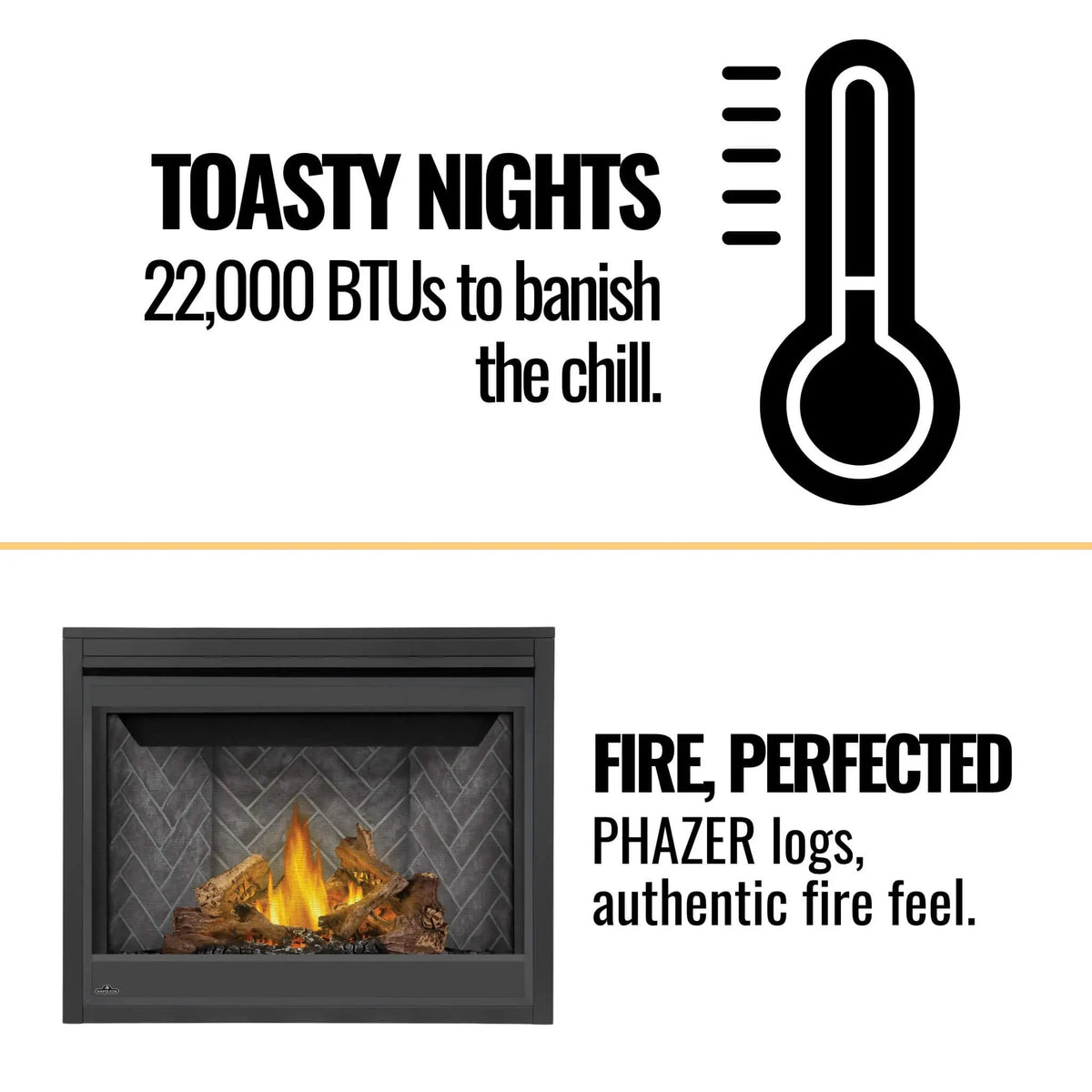 Napoleon Ascent 42 Direct Vent Millivolt Ignition Propane Gas Fireplace [B42N/PTR] (SAK91456) by SAKSBY WHOLESALE
