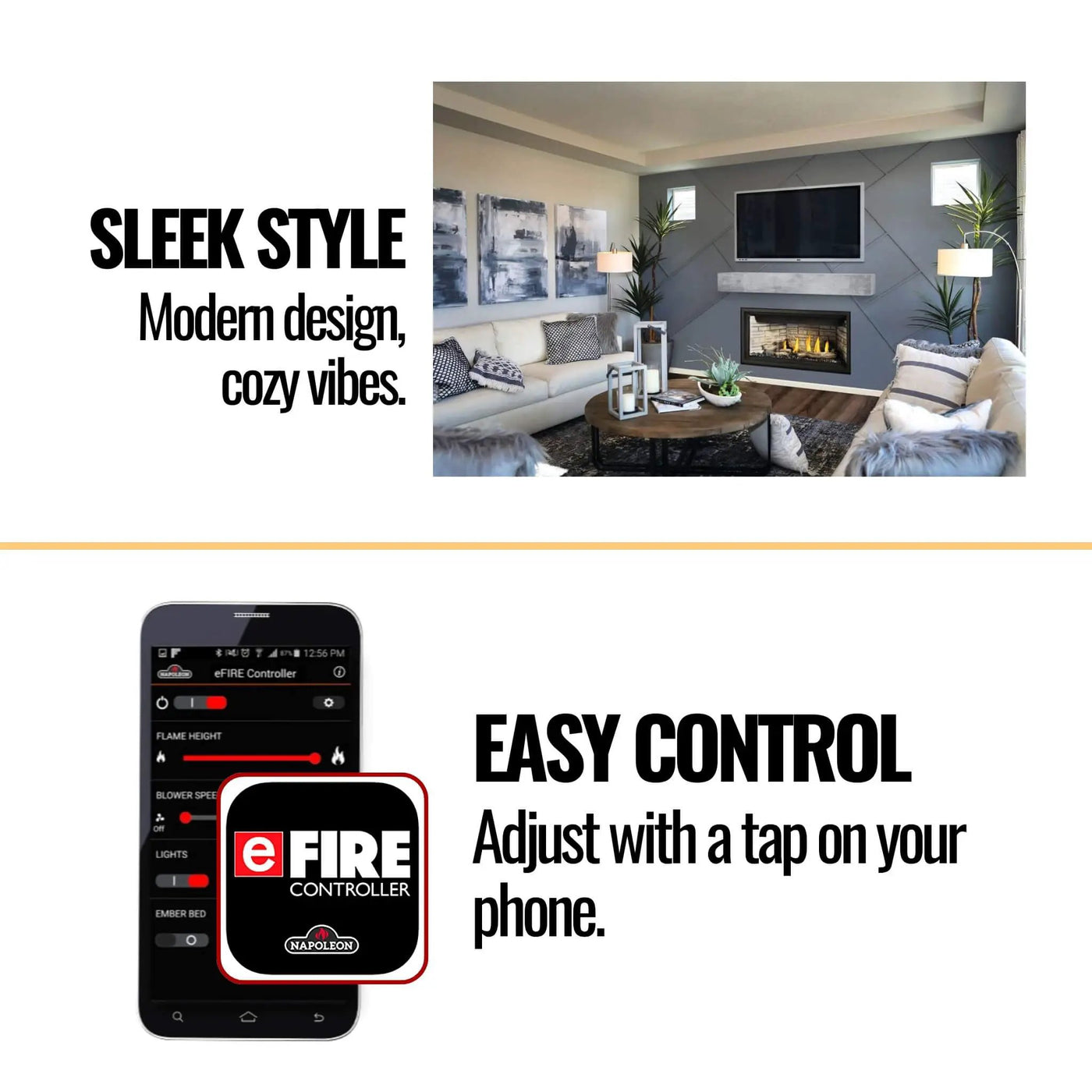 Napoleon Ascent Linear Premium Direct Vent Natural Gas Fireplace Battery Back-Up Control [BLP42/46/56NTE] (SAK52964) by SAKSBY WHOLESALE