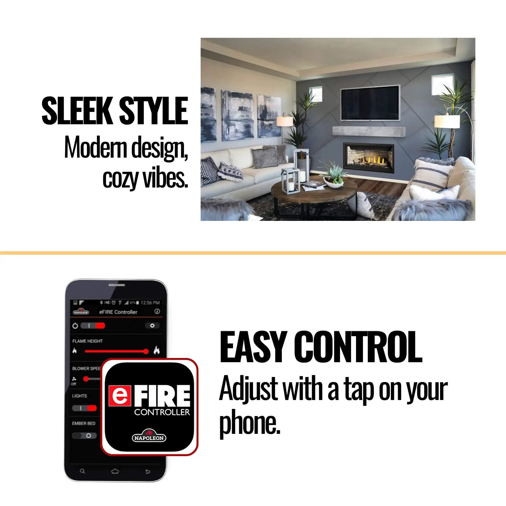 Napoleon Ascent Linear Premium Direct Vent Natural Gas Fireplace Battery Back-Up Control [BLP42/46/56NTE] (SAK52964) by SAKSBY WHOLESALE
