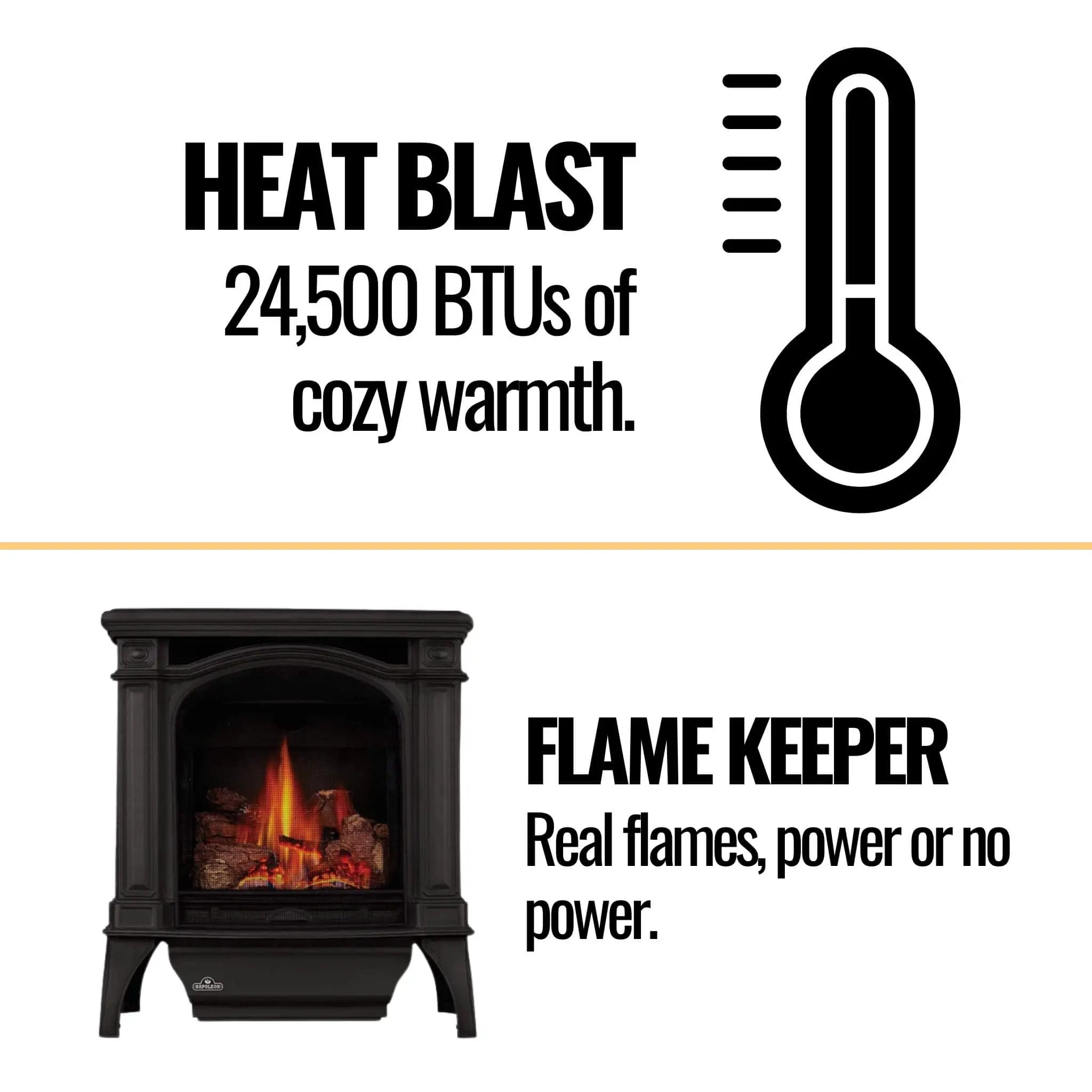 Napoleon Bayfield 25-Inch Direct Vent Electronic Ignition Natural Gas Cast Iron Stove [GDS25NA-1] (SAK95498) by SAKSBY WHOLESALE
