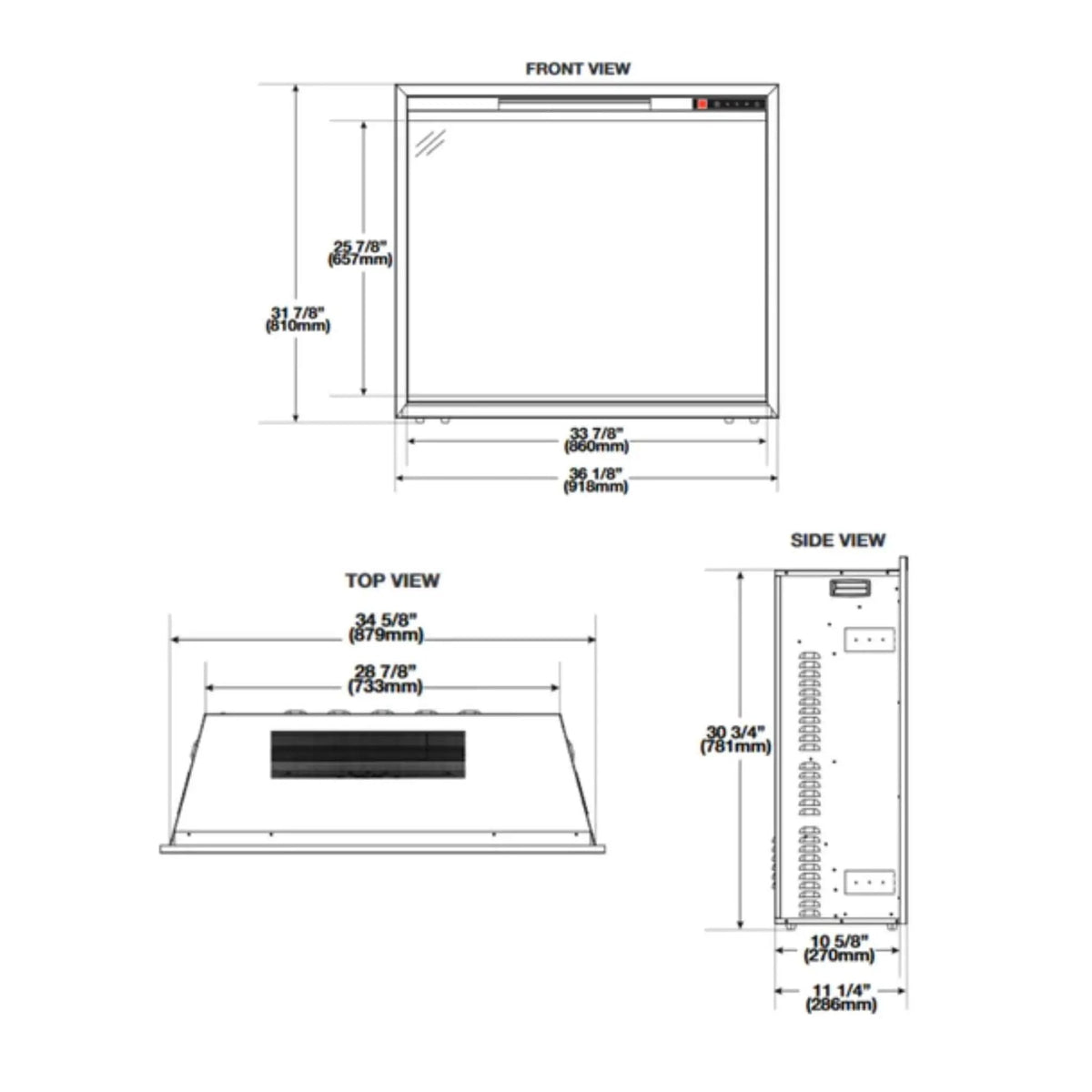 Napoleon Element Self-Trimming Built-In Electric Fireplace [NEFB36/42H-BS-1] (SAK58173) by SAKSBY WHOLESALE