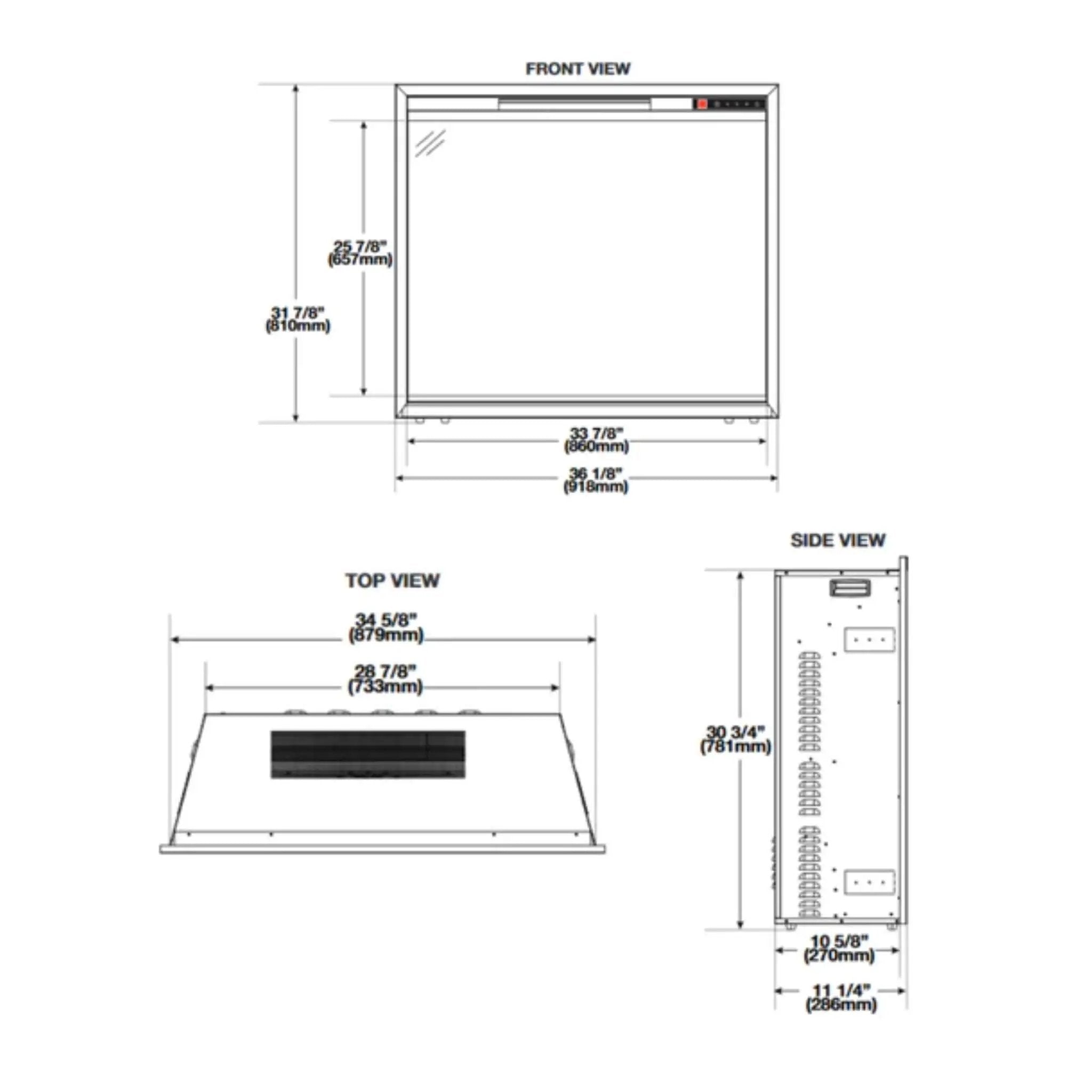 Napoleon Element Self-Trimming Built-In Electric Fireplace [NEFB36/42H-BS-1] (SAK58173) by SAKSBY WHOLESALE
