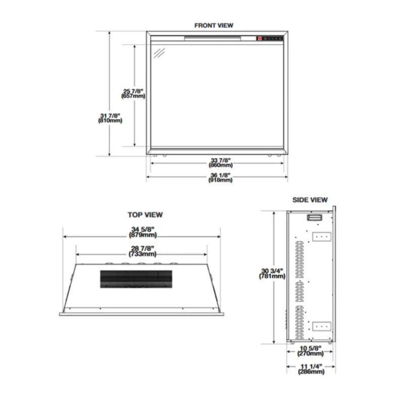 Napoleon Element Self-Trimming Built-In Electric Fireplace [NEFB36/42H-BS-1] (SAK58173) by SAKSBY WHOLESALE
