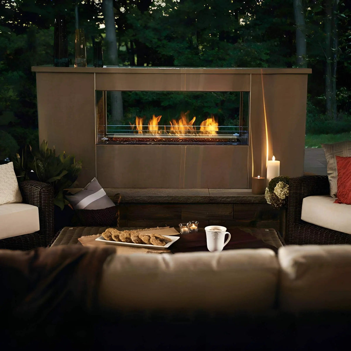 Napoleon Galaxy 48-Inch Outdoor Linear Single-Sided Electronic Start Natural Gas Fireplace [GSS48E] (SAK60567) by SAKSBY WHOLESALE