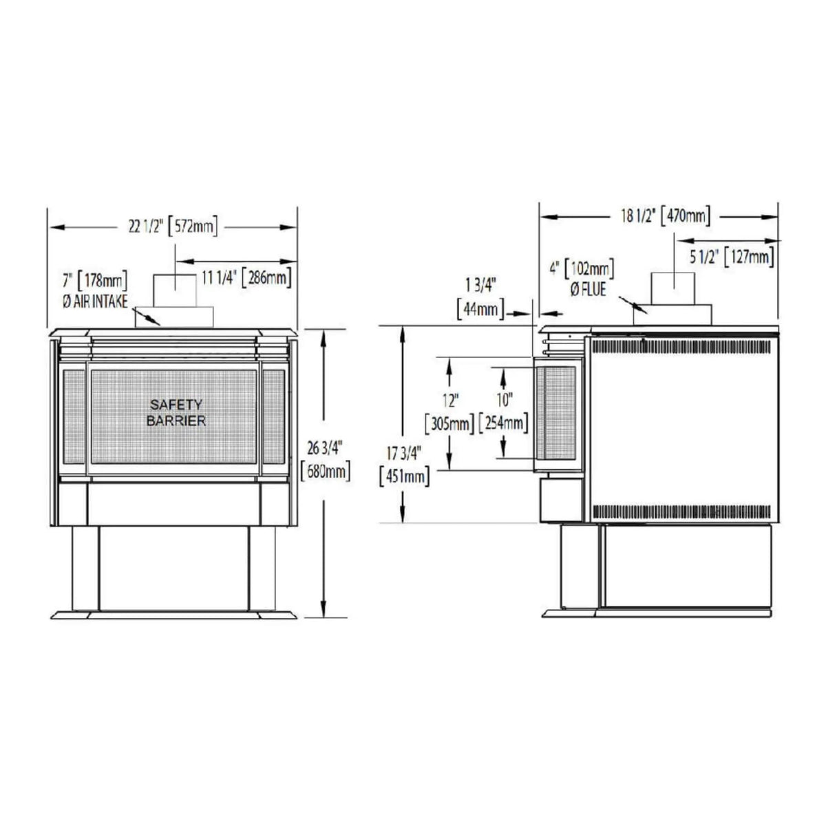 Napoleon Haliburton 50 22-Inch Direct Vent Millivolt Ignition Compact Natural Gas Stove [GDS28-1NSB] (SAK81523) by SAKSBY WHOLESALE