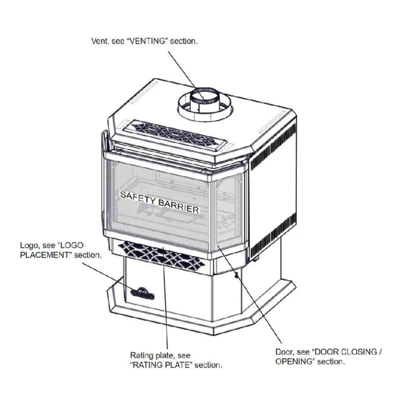 Napoleon Haliburton 50 22-Inch Direct Vent Millivolt Ignition Compact Natural Gas Stove [GDS28-1NSB] (SAK81523) by SAKSBY WHOLESALE