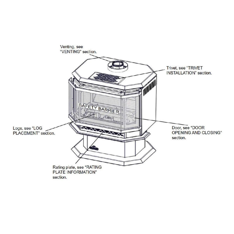 Napoleon Havelock 50 28-Inch Direct Vent Millivolt Ignition Natural Gas Stove [GDS50-1NSB] (SAK37589) by SAKSBY WHOLESALE