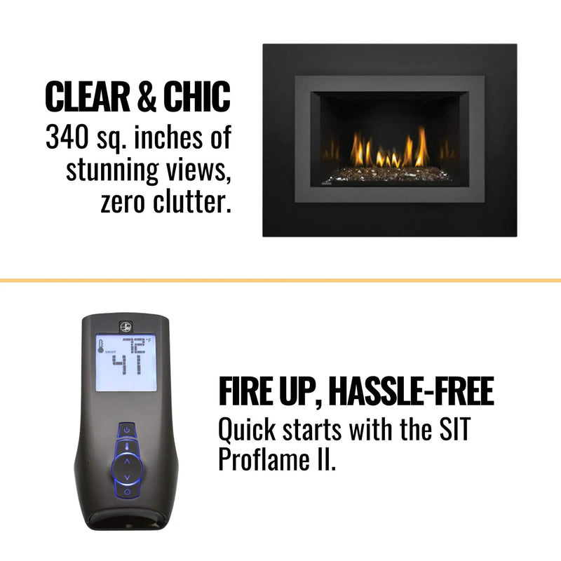 Napoleon Oakville 3 Glass Direct Vent Electronic Ignition Natural Gas Fireplace Insert, 28" [GDIG3N] (SAK29675) by SAKSBY WHOLESALE