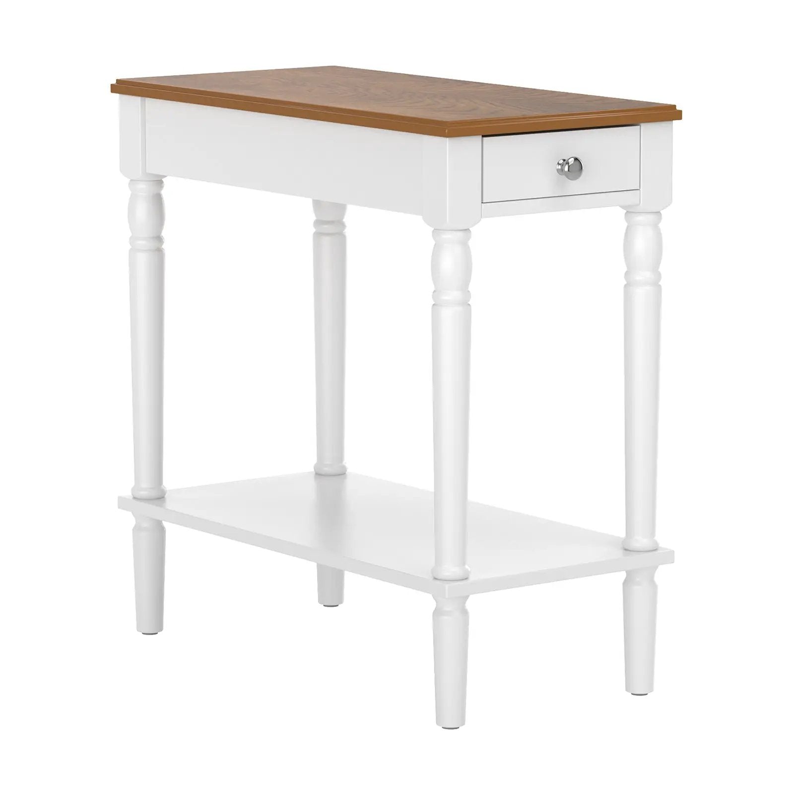 Narrow Side Table with Drawer and Open Storage Shelf by DirectDeals
