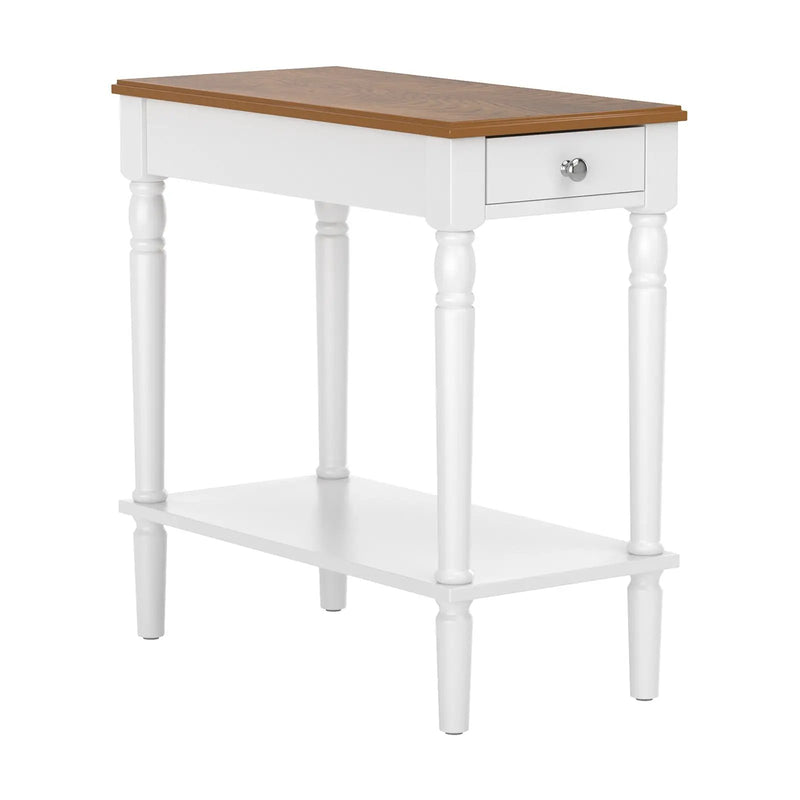 Narrow Side Table with Drawer and Open Storage Shelf by DirectDeals