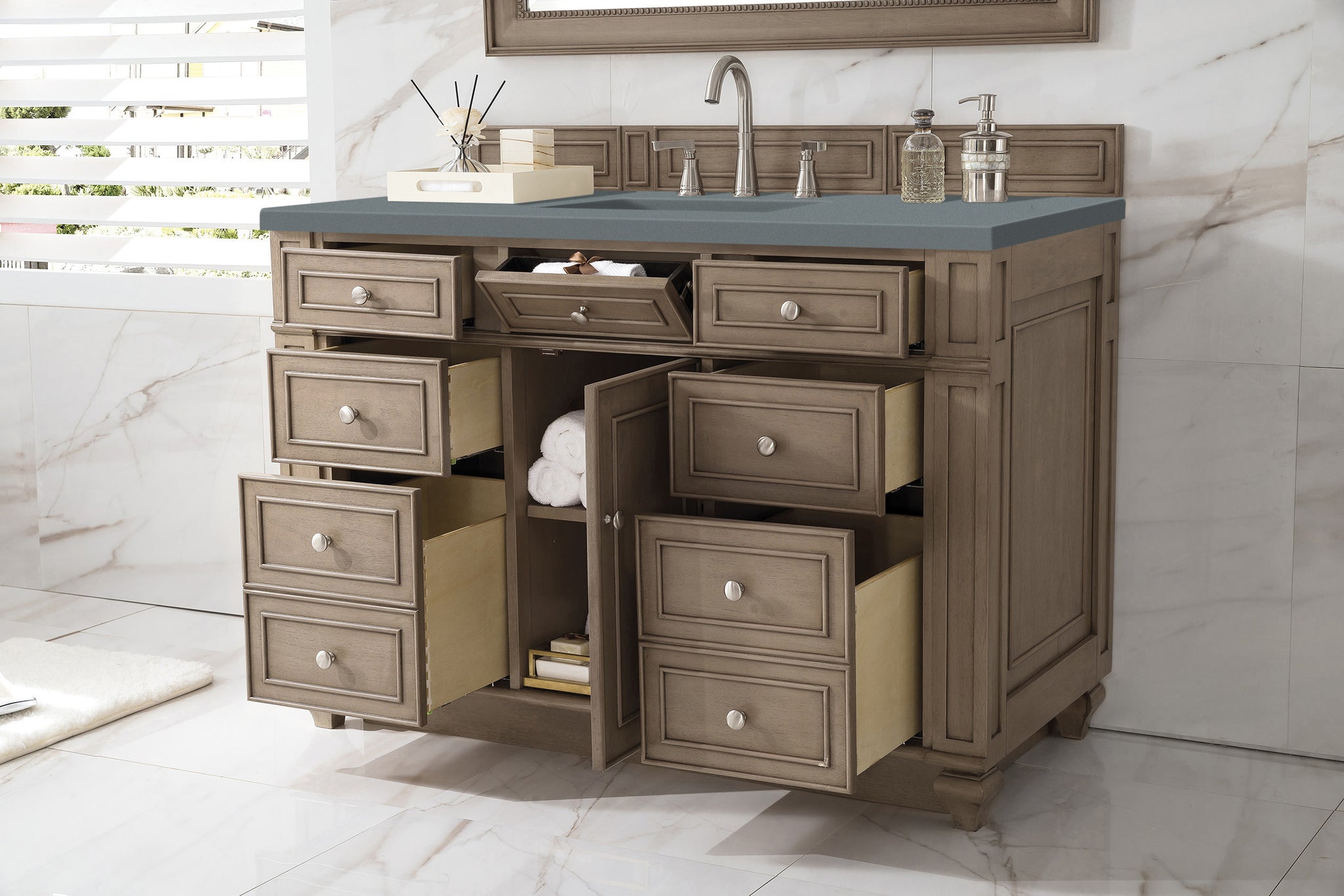 James Martin Bristol 48" Single Bathroom Vanity, Whitewashed Walnut, view 24