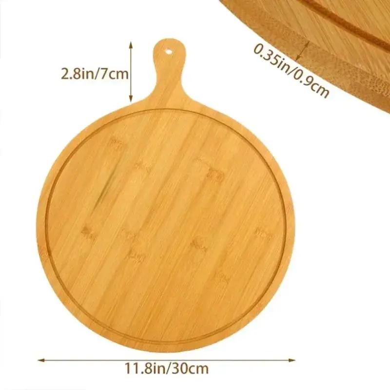 Natural Bamboo Round Pizza Platter by House Of Avana