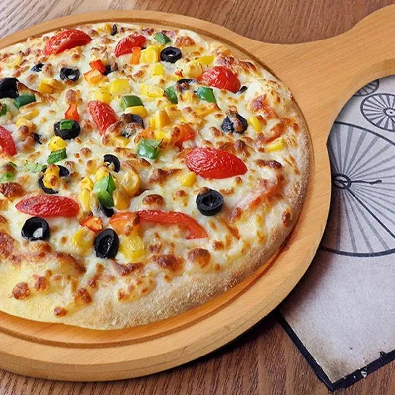 Natural Bamboo Round Pizza Platter by House Of Avana