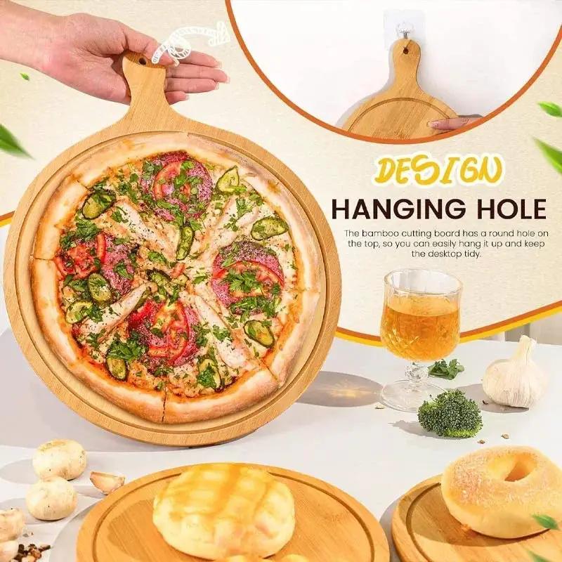 Natural Bamboo Round Pizza Platter by House Of Avana