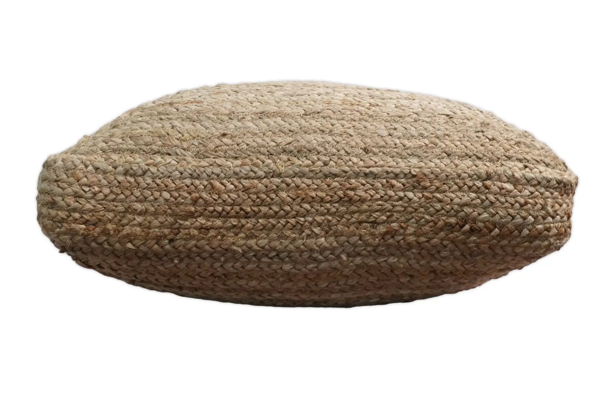 Natural Brown Hand Braided boho square Jute Square Pouf by The Rug Decor