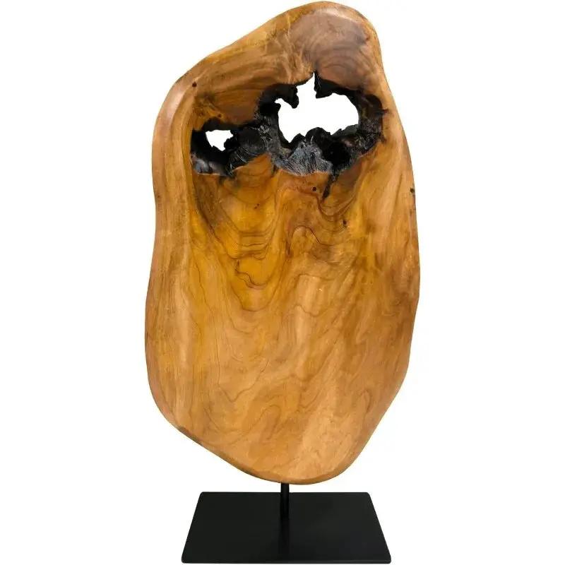 Natural Live Edge Wood Sculpture on Stand for Rustic Home Decor by House Of Avana