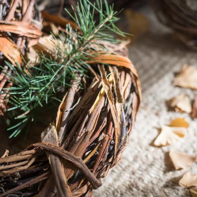 Fall Natural Rattan and Willow Wreath Christmas by RusticReach