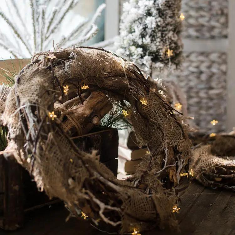 Fall Natural Rattan and Willow Wreath Christmas by RusticReach
