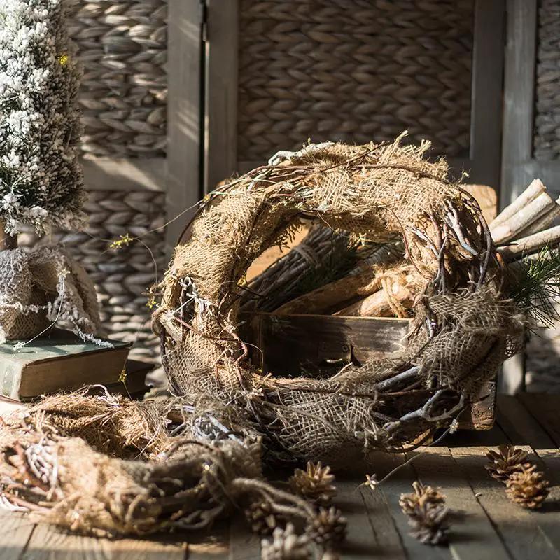 Fall Natural Rattan and Willow Wreath Christmas by RusticReach