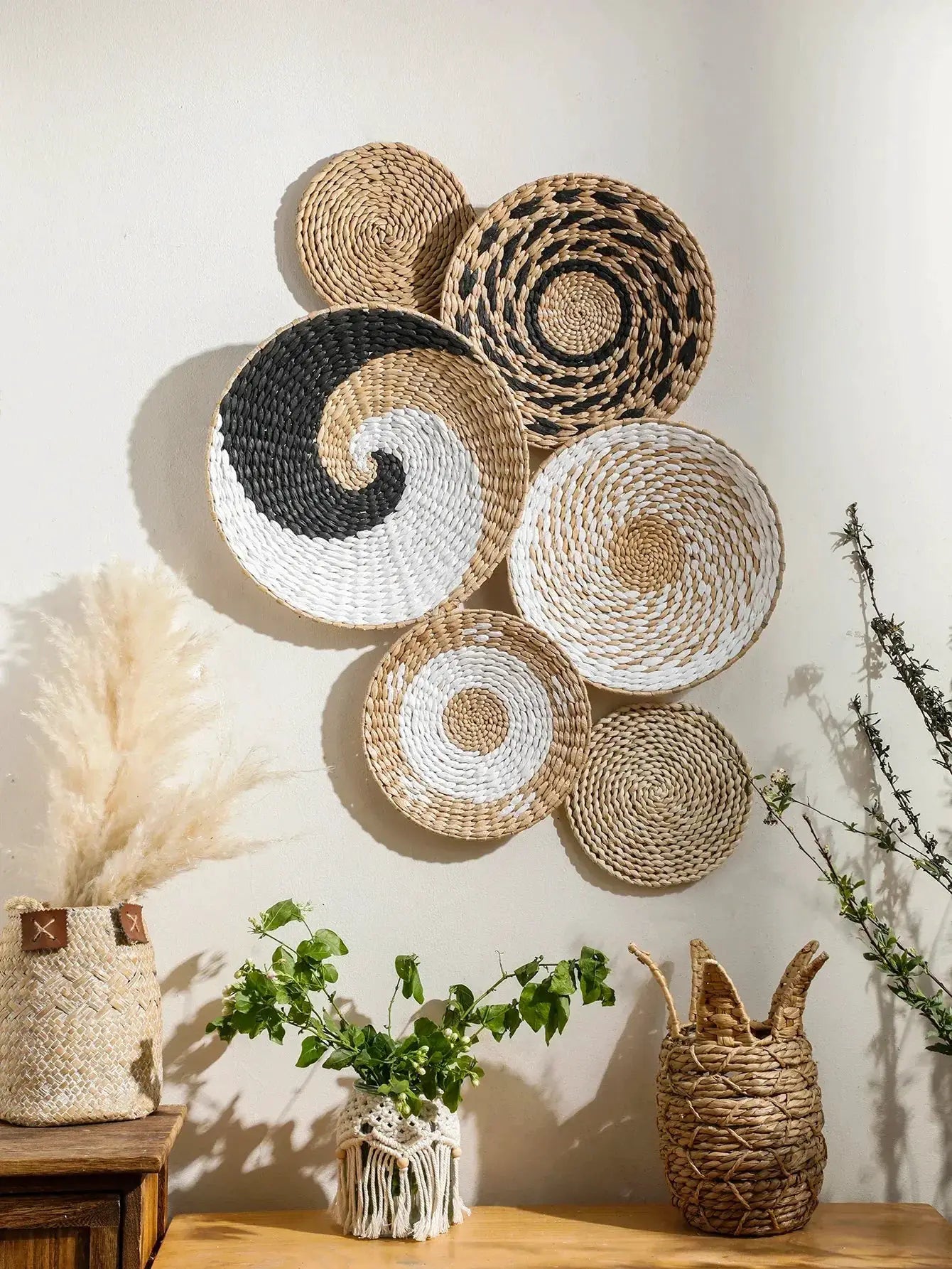 Natural Seagrass Handmade Wall Decor with Organic Texture by House Of Avana