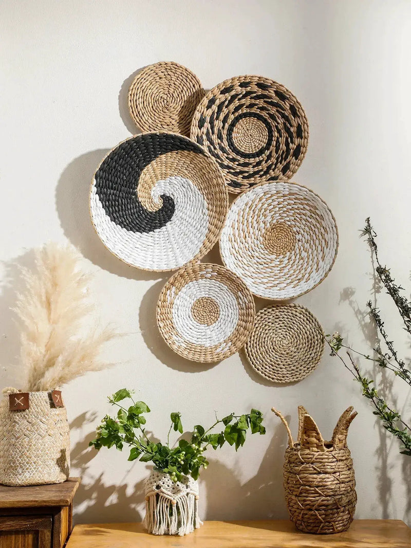 Natural Seagrass Handmade Wall Decor with Organic Texture by House Of Avana