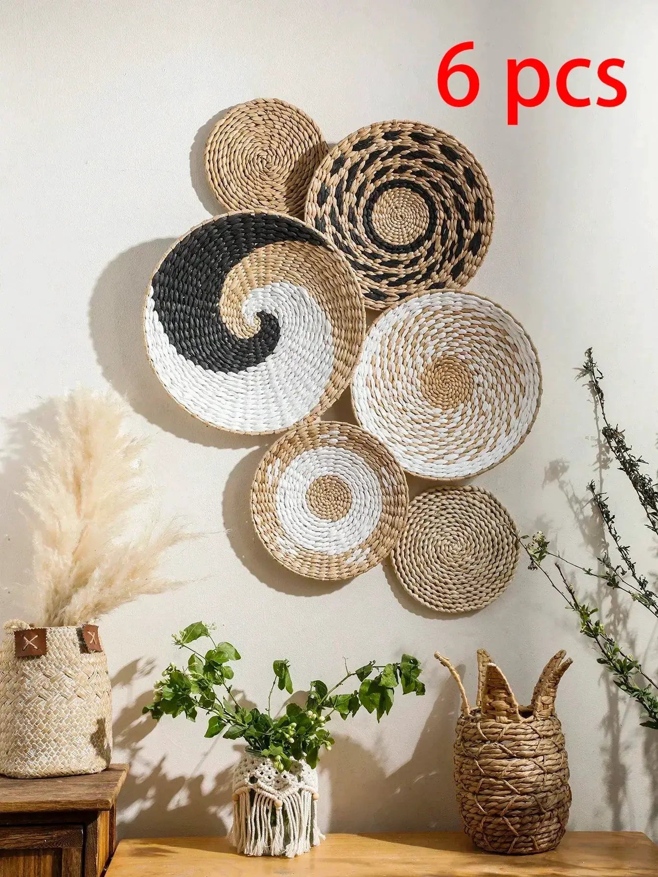 Natural Seagrass Handmade Wall Decor with Organic Texture by House Of Avana