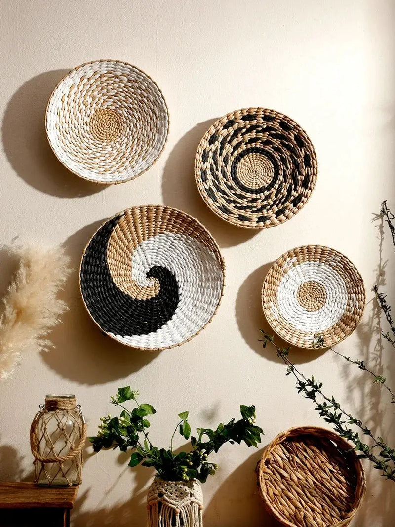 Natural Seagrass Handmade Wall Decor with Organic Texture by House Of Avana