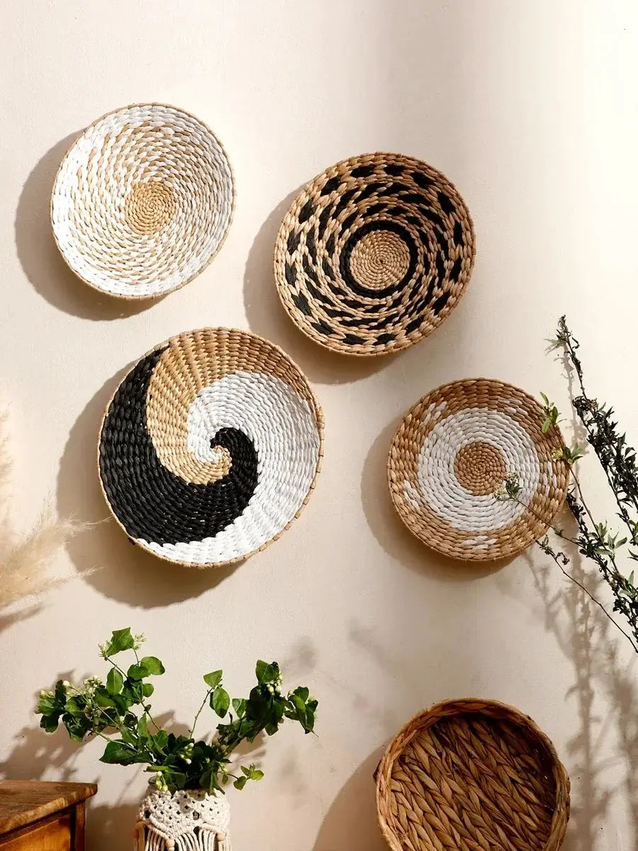 Natural Seagrass Handmade Wall Decor with Organic Texture by House Of Avana