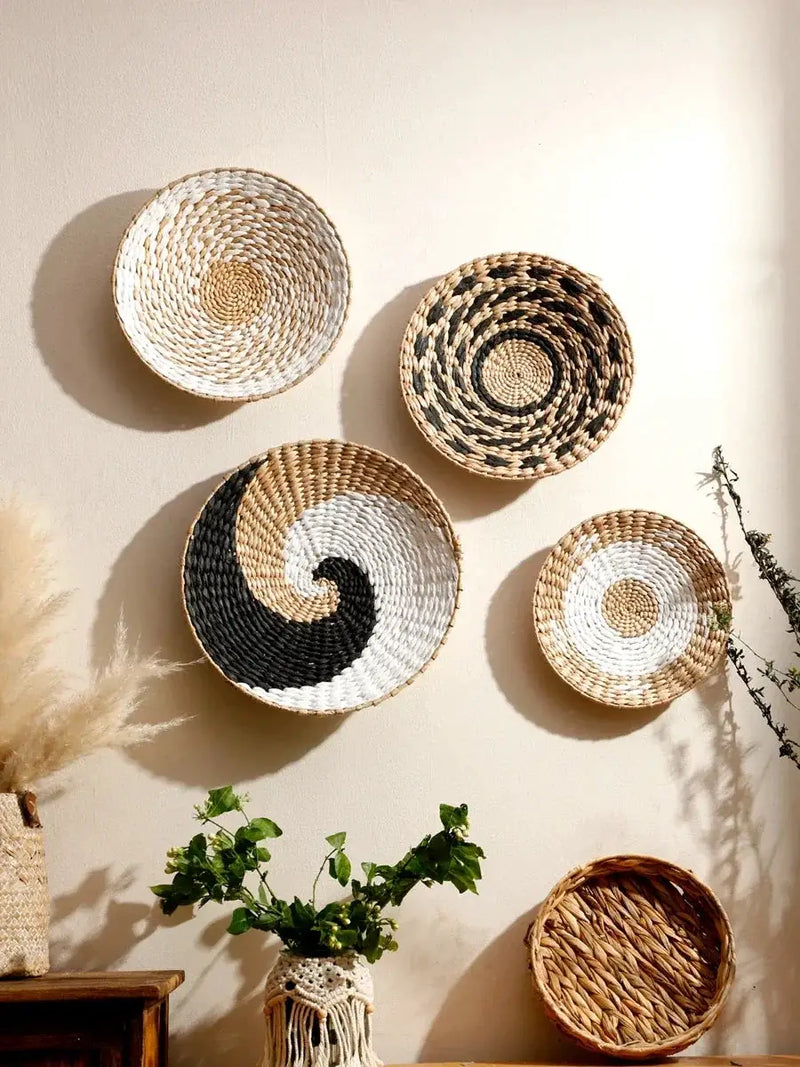 Natural Seagrass Handmade Wall Decor with Organic Texture by House Of Avana